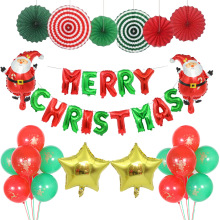 Suministros de fiesta de Navidad Flores de papel rojo y verde Fuly Christmas Letwall Bloon Tassel Set